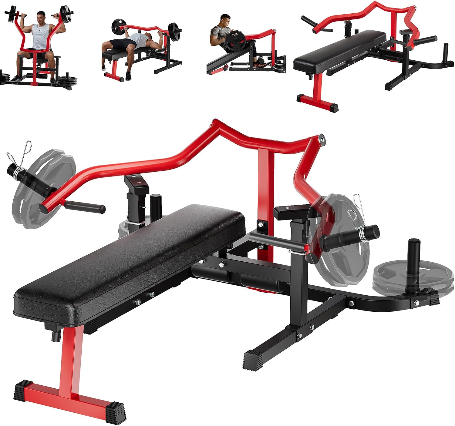 Home Gym Equipment Set - Chest Press Machine, Adjustable Weight Bench