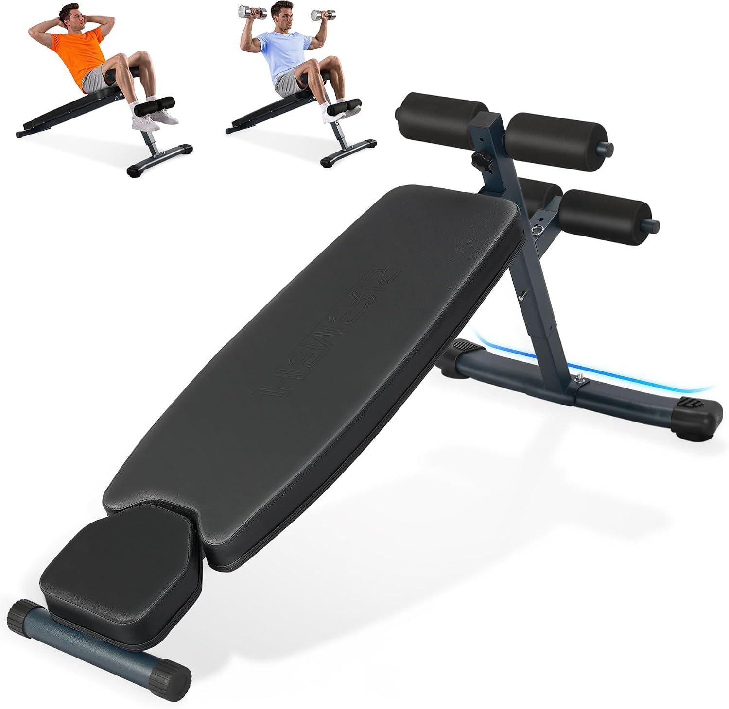 Home Gym Equipment Set - 3-Level Adjustable Sit Up Bench for