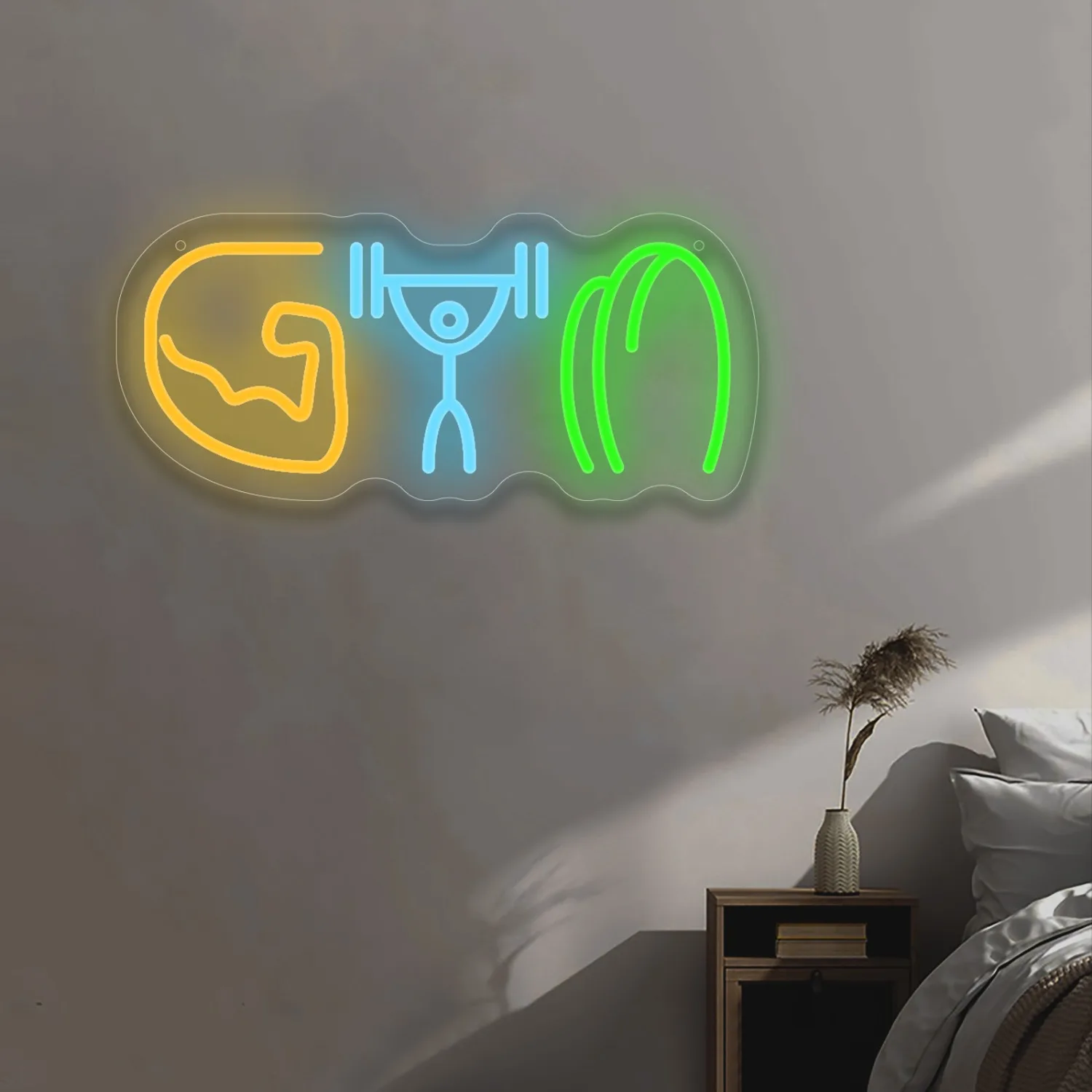 Gym Neon Sign Weightlifting Mu - Home Gym Neon Sign recension och pris