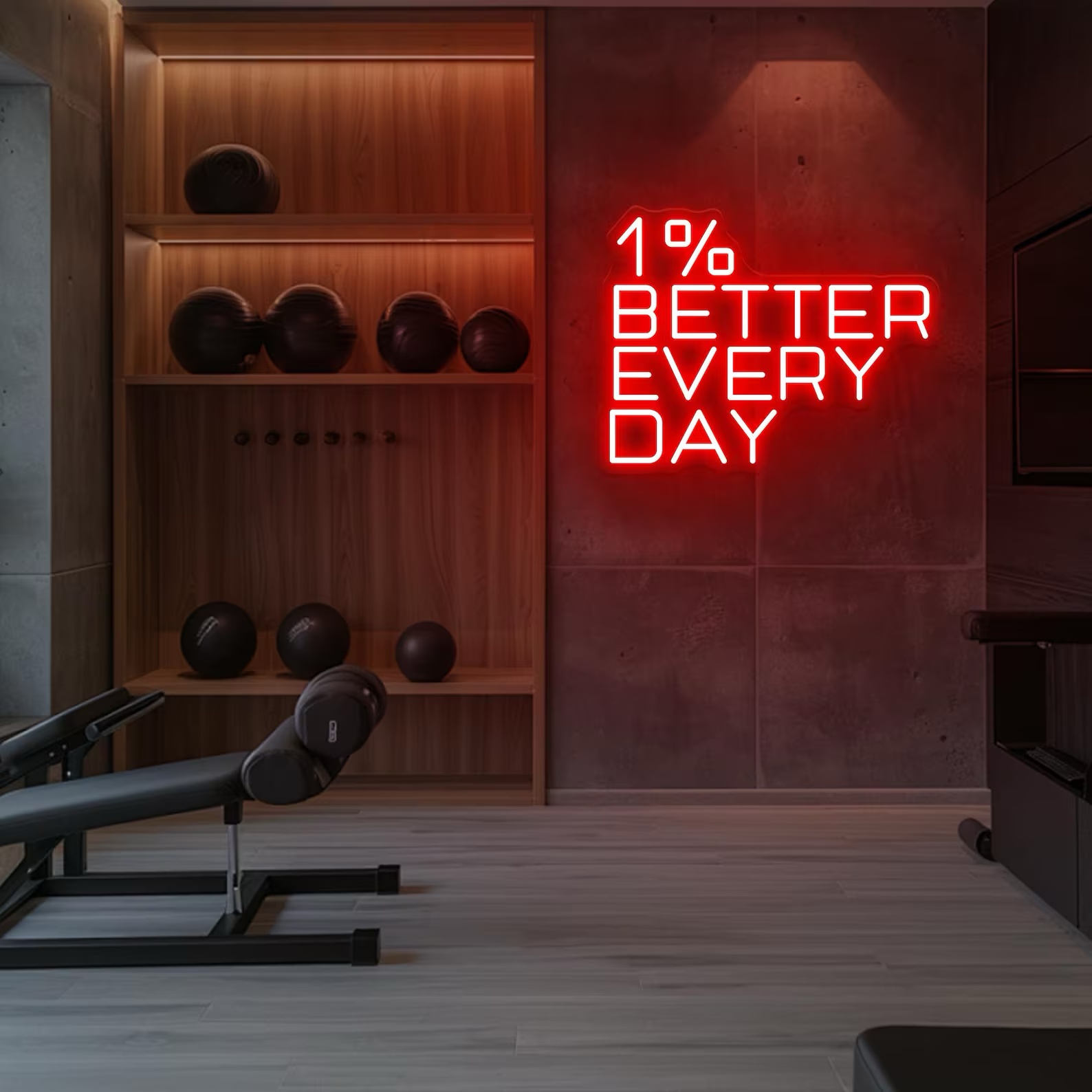 1% Better Every Day Neon Sign, - Home Gym Neon Sign recension och pris