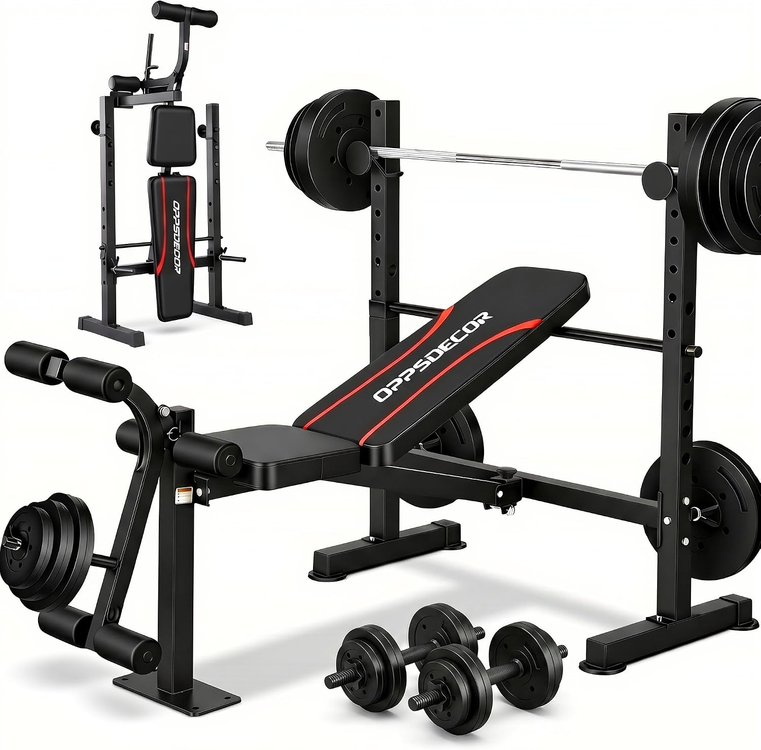 Weight Bench Set with Squat Ra - Home Gym Equipment Set recension och pris